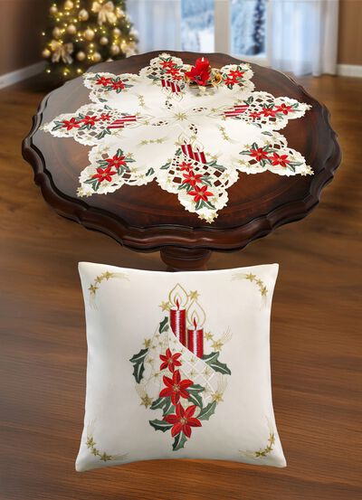 Kerstachtige tafel- en kamerdecoratie 