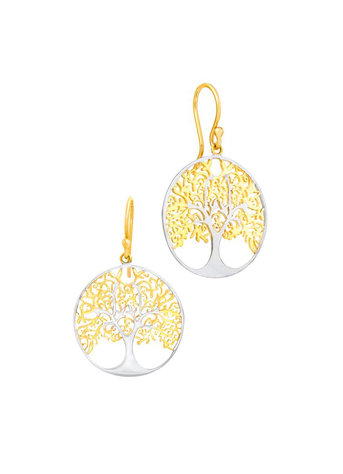 Zilveren levensboom oorbellen 