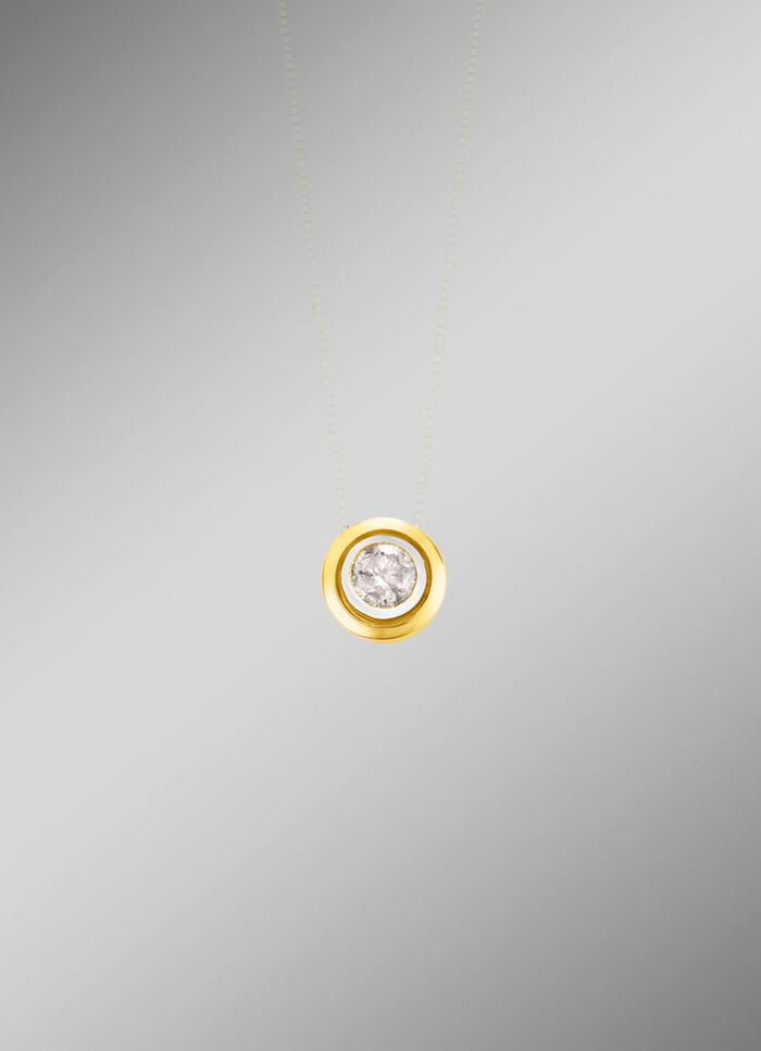 Exclusief bij Bader: Hanger in bicolor met 1 diamant 
