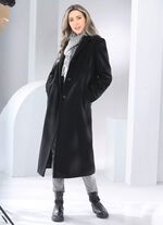 Jas met knoopsluiting ZWART