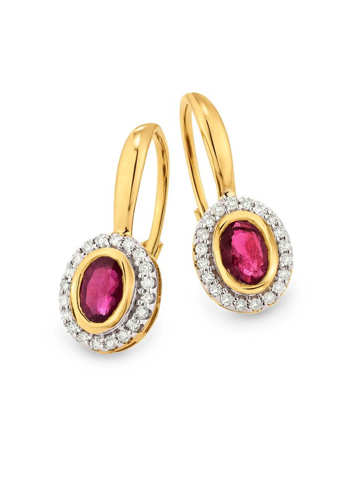 Oorbellen met robijn diamanten 