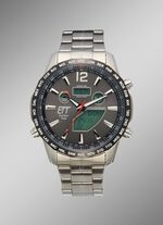 Radiogestuurd herenhorloge op zonne-energie met roestvrijstalen bandkast 