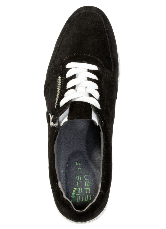 ELENA EDEN, comfortabele damessneakers, breedte G, met uitneembaar voetbed ZWART