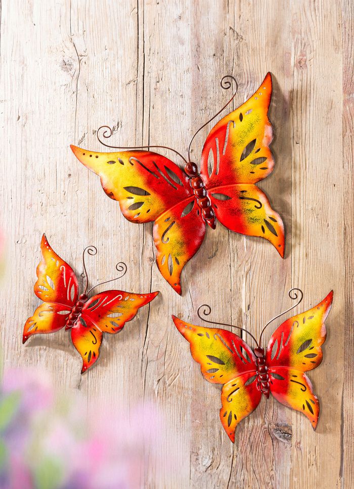Wanddecoratie "Vlinder", set van 3 