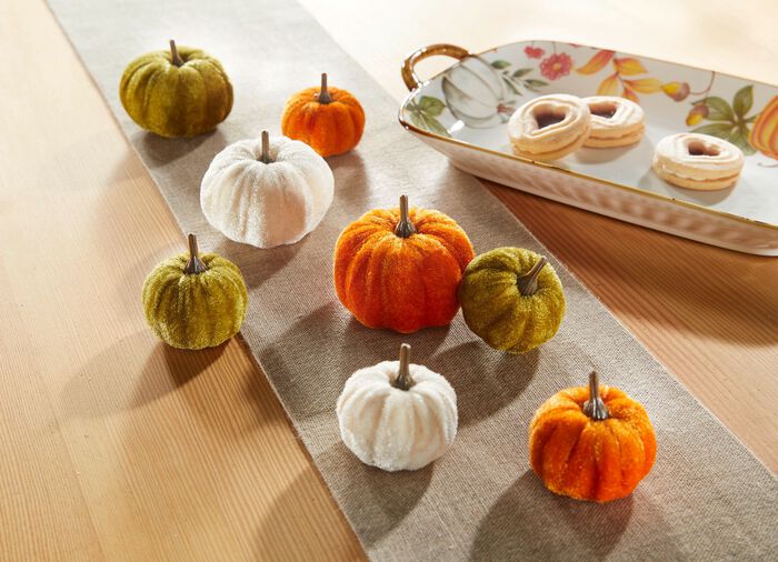 Decoratieve pompoenen, set van 8 