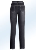 Jeans met een effectieve, sprankelende decoratieve band ZWART