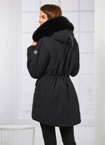 Parka met pluche voering in de capuchon 
