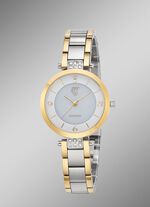 ETT-dameshorloge op zonne-energie met roestvrijstalen polsband en kast 