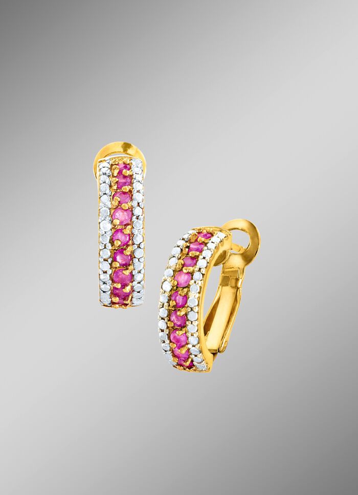 Opvouwbare oorringen met robijnen 