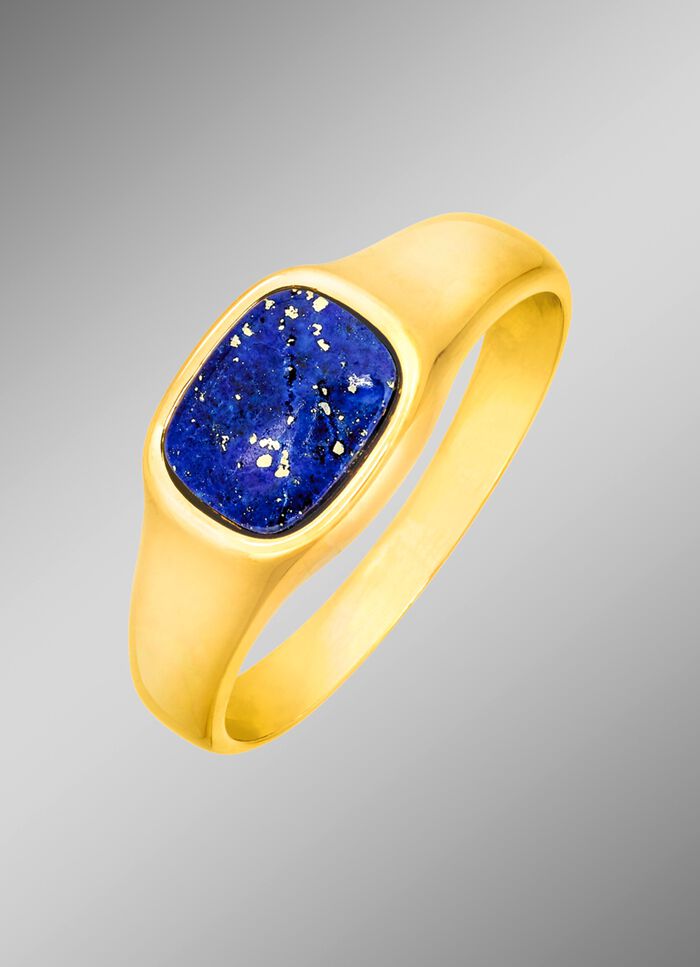 Herenring met echte lapis lazuli 