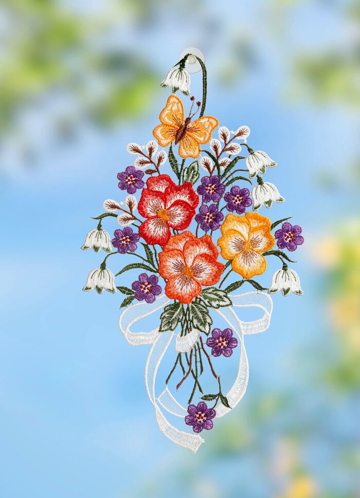 Raamafbeelding met bloemmotief 