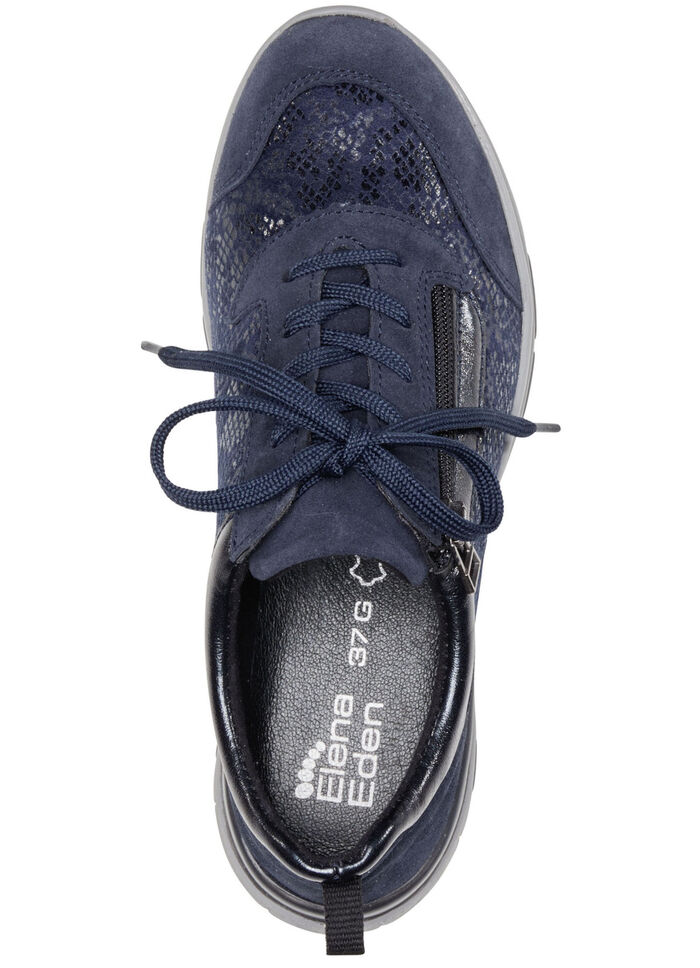 ELENA EDEN sneakers met glanzend bedrukt elastisch materiaal MARINE