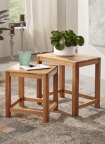 Bijzettafelduo van massief hout in geoliede uitvoering WILD EIKEN