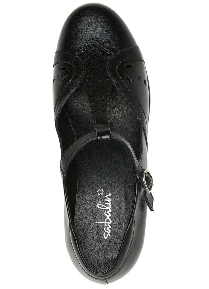 ELENA EDEN, chique damespumps, breedte H, gemaakt van leer ZWART