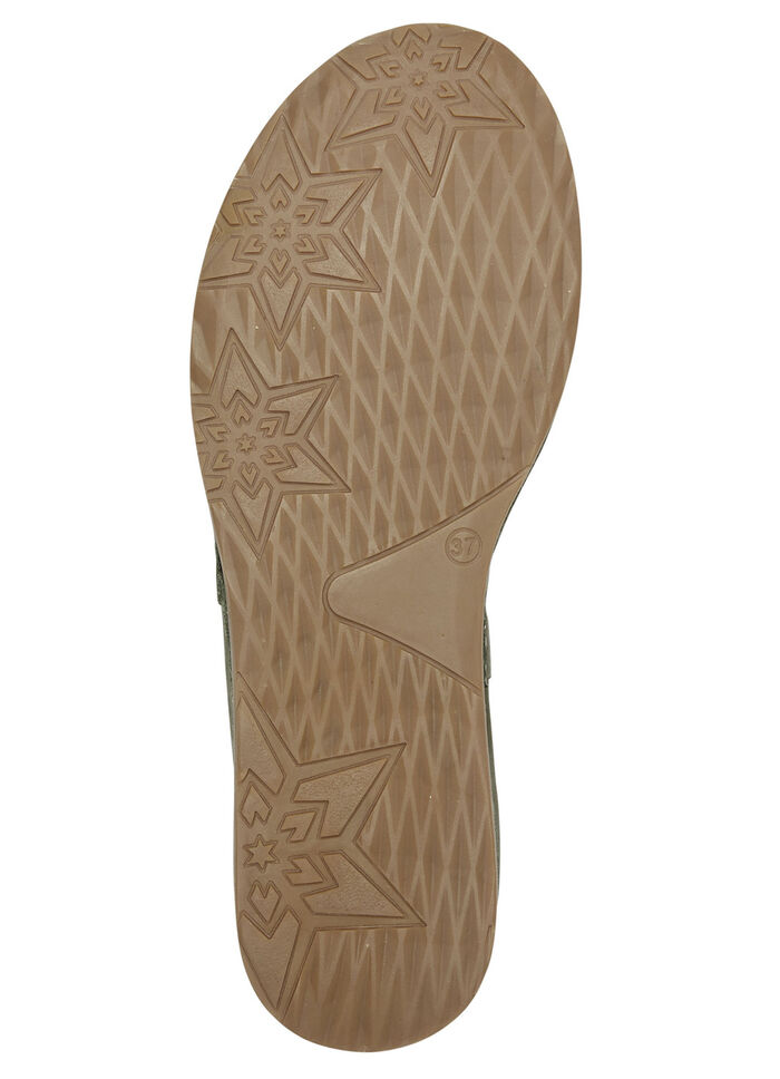 ELENA EDEN pantoffels van rundnappaleer KAKI