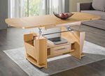 Salontafel, tevens in hoogte verstelbaar en uitschuifbaar BEUK