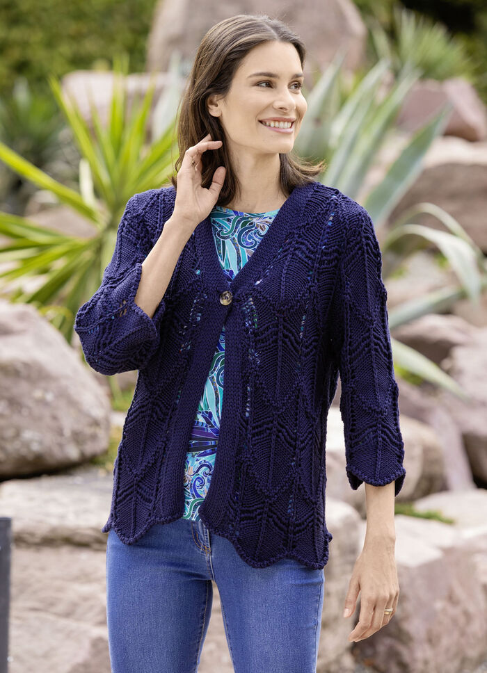 Cardigan met opvallende haaklook 