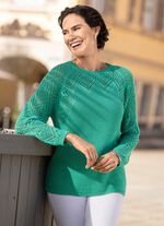 Trui van gemengd breiwerk 