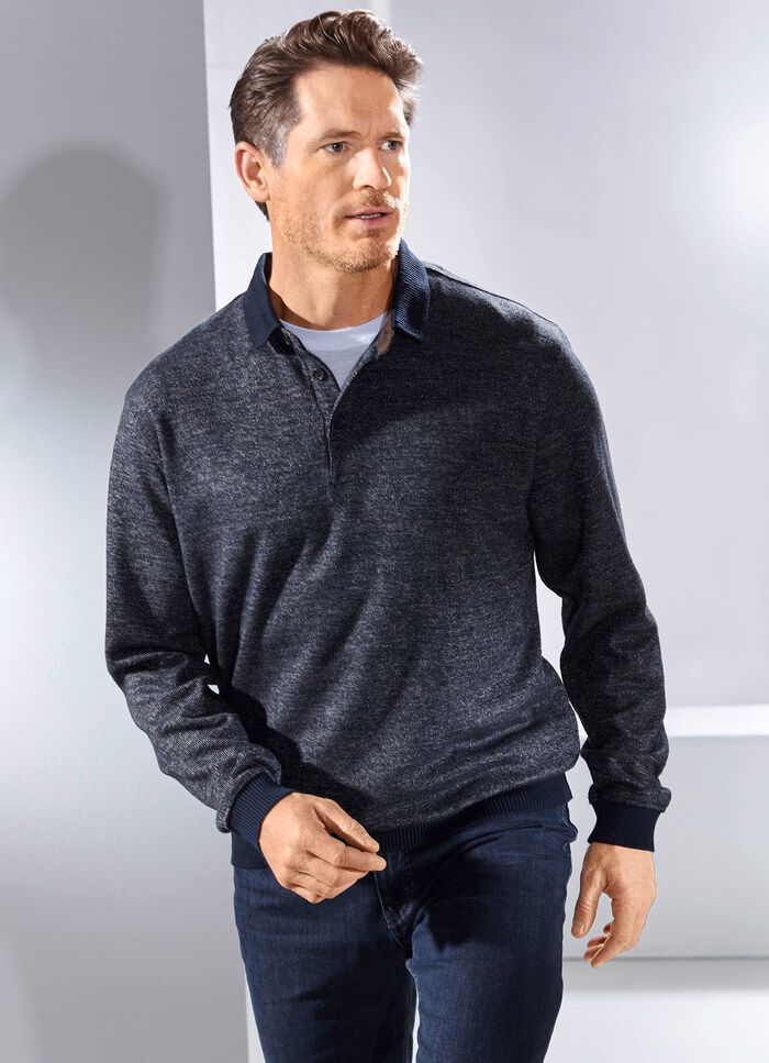 Poloshirt met gebreide kraag 