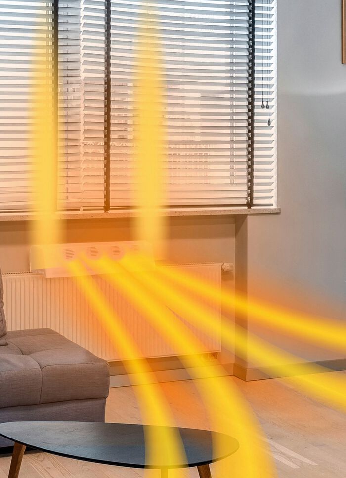 Compacte, op batterijen werkende verwarmingsventilator 