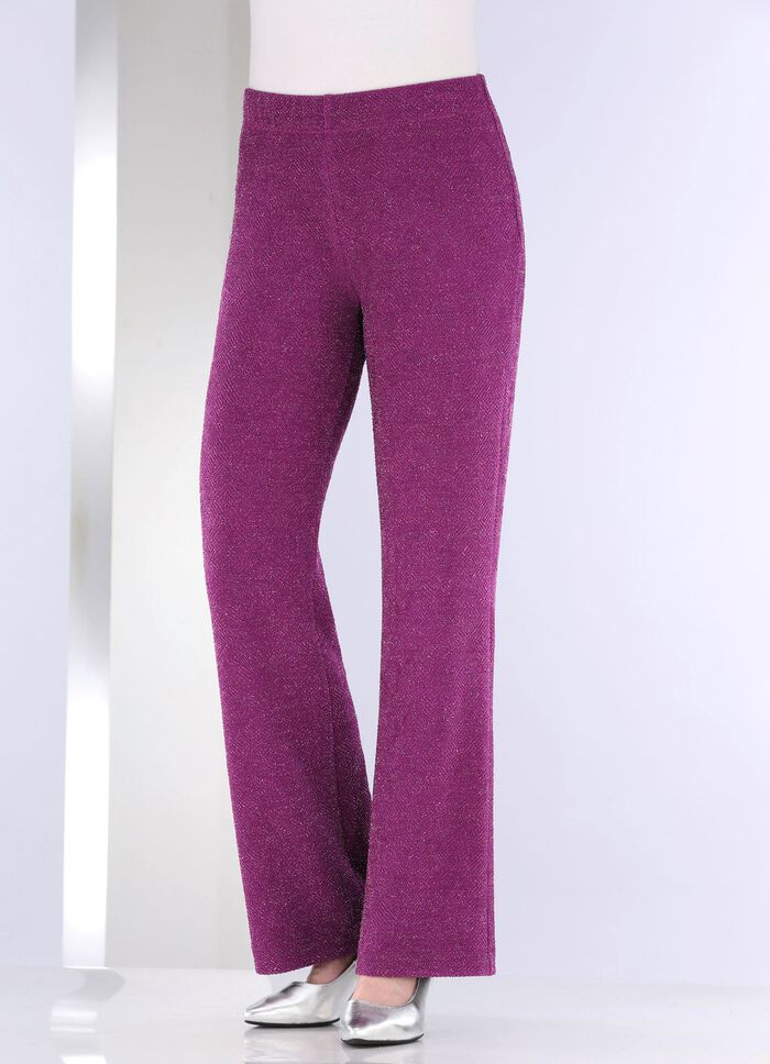 Broek met elegante glinsterende glanzende garen 
