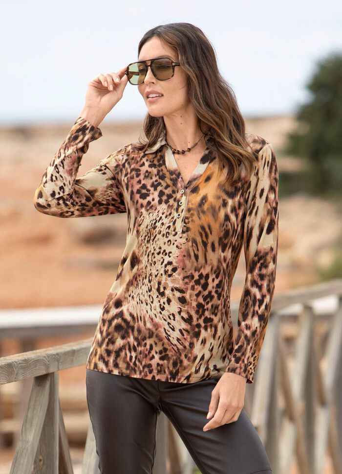 Poloshirt met korte knoopsluiting 