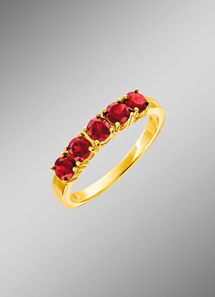 Damesring met echte granaat 