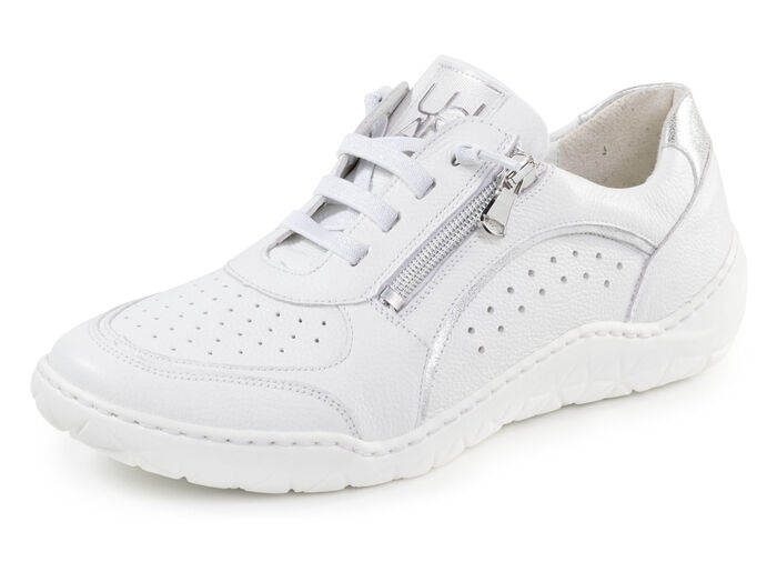 Ranger-sneakers met perforatie WIT-ZILVER