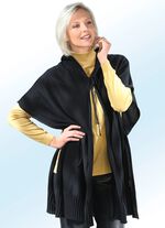 Poncho met capuchon van katoenmix met open zijkanten 