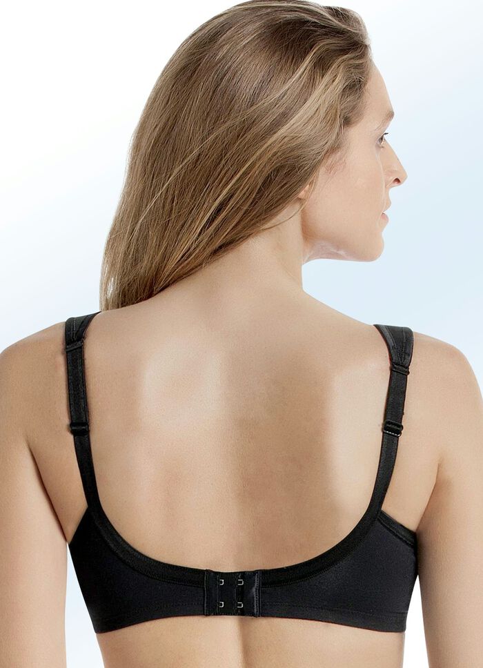 Anita ontlastende bh met katoenen piqu&eacute; ZWART