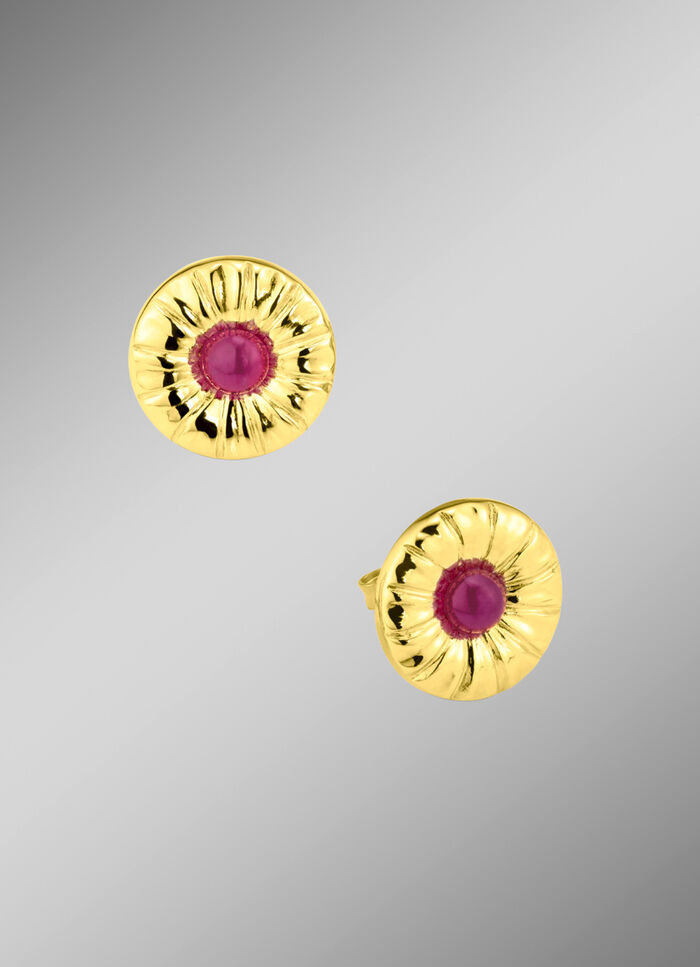 Oorknopjes met robijn 