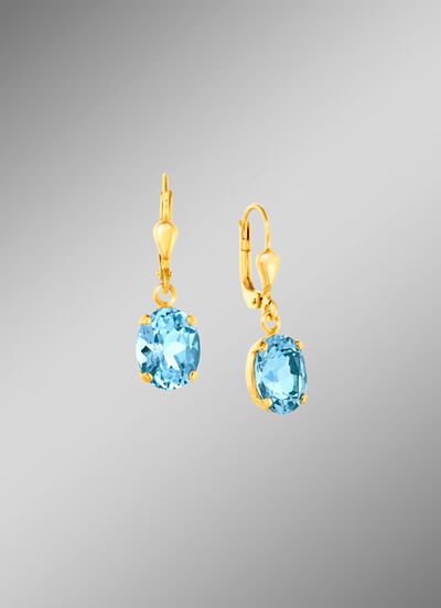 Oorbellen met blauwe topaas 