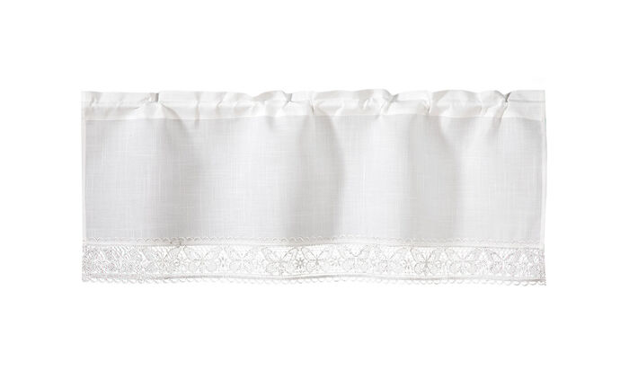 Kort gordijn met fijn vlinderborduursel 