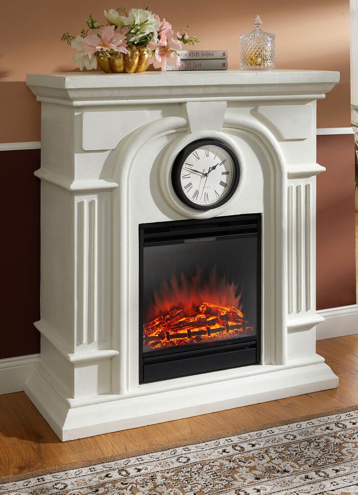 Elektrische haard met ge&iuml;ntegreerde klok 