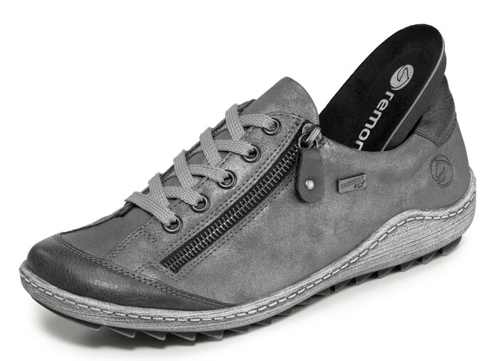 Remonte, comfortabele damessneakers, breedte G, met uitneembaar voetbed GRIJS