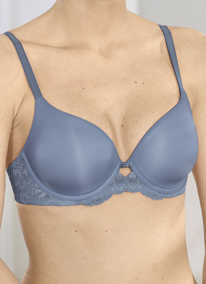 Triumph Amourette beugelbh met elastische kant INDIGOBLAUW