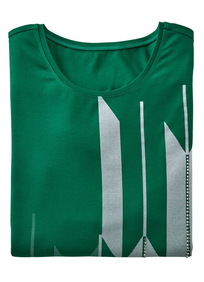 Shirt met contrastprint GROEN-WIT