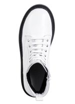 Gemini enkellaarsje met vetersluiting van zacht nappaleer van rundleer WIT