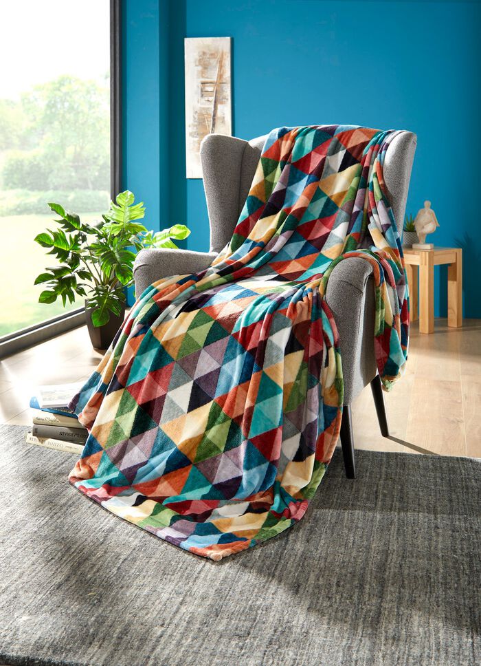 Kleurrijke deken met antistatische finish 