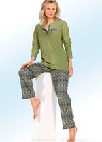 Set van twee pyjama's met borstzak en knoopsluiting 