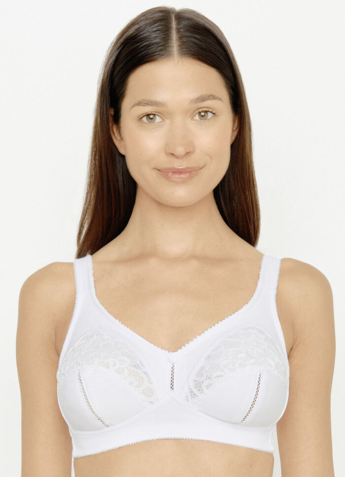 Set van twee bh's met kanten inzetstukken 1X MARINE, 1X WEISS