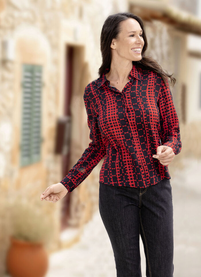 Blouse met overhemdkraag 