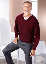 Trui met V-hals en gestructureerd ontwerp in 3 kleuren 