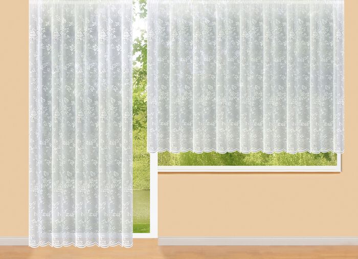 Halftransparante jaloezie met gebogen uiteinde 