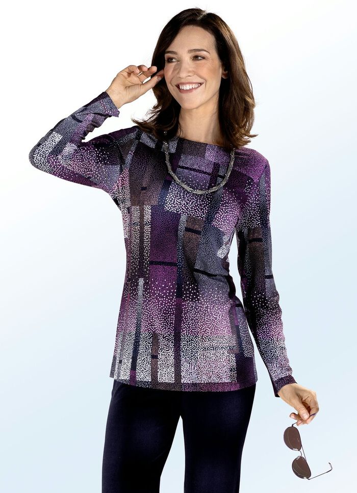 Shirt met briljante inkjetprint in 2 kleuren 