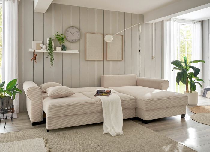 Moderne gestoffeerde hoek met bedfunctie CR&Egrave;ME