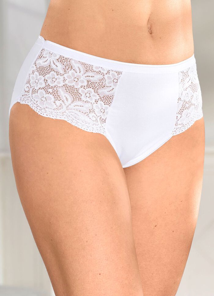 Laurina set van vier slips met elastische kant 