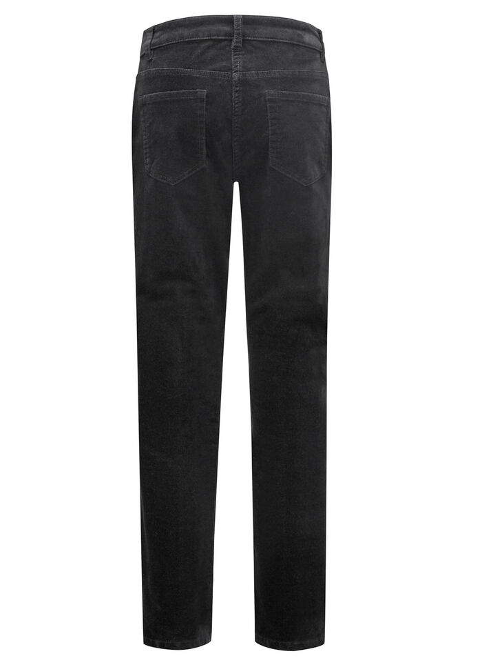 Fluweelzachte broek in 5-pocketmodel ZWART