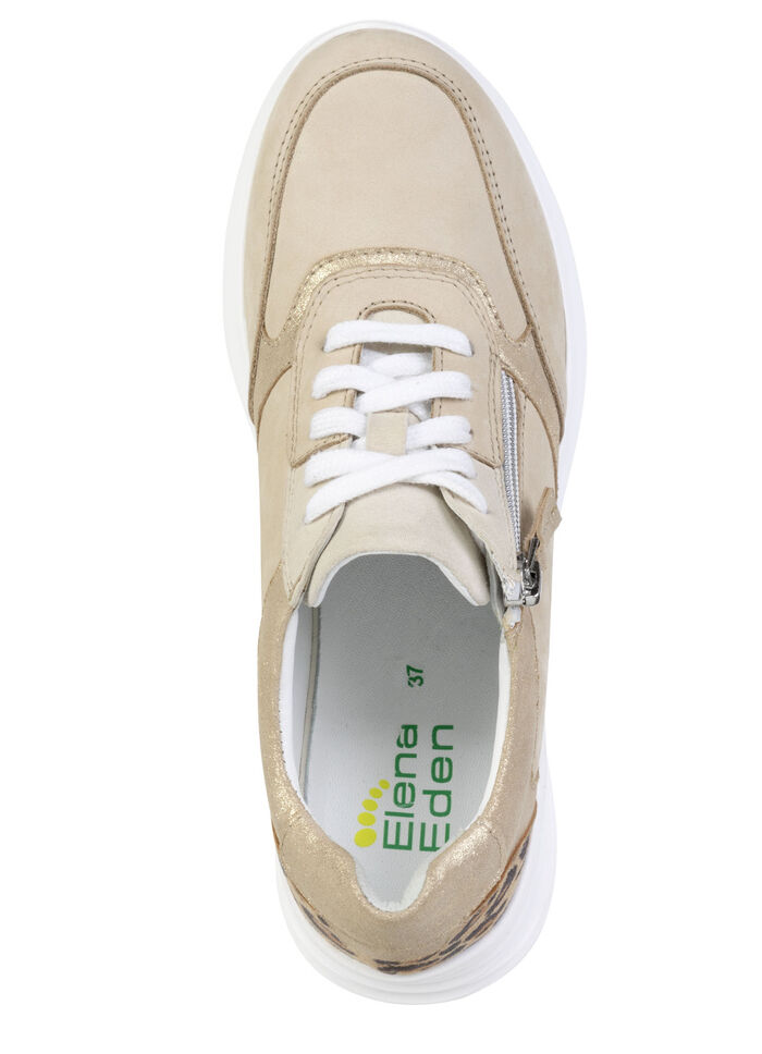 ELENA EDEN, trendy damessneakers, breedte H, met uitneembaar voetbed BEIGE