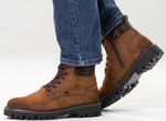 Rieker, gevoerde herenlaarzen, winterschoenen, breedte H, met rits COGNAC